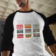 Old School Playlist Nostalgia Vibes Cassette Baseball Raglan Shirt