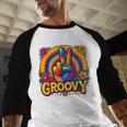 Peace Sign Groovy Vibes Costume Nostalgia Tie Dye Fashion Baseball Raglan Shirt