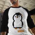 Penguin Graduation For Grads Hashtag Pengwinning Baseball Raglan Shirt