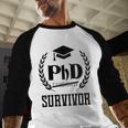 PHD Survivor T-Shirt Graduation Student Teacher For Men Women Kids Baseball Raglan Shirt