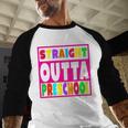 Pink STRAIGHT OUTTA Preschool PRE-K Graduation Baseball Raglan Shirt