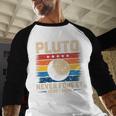 Pluto Never Forget Space Nostalgia Astronomy Humor Premium Tri-Blend Baseball Raglan Shirt