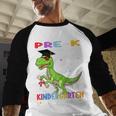Pre k Graduation We Are Done Class 2023 Pre-k Dinosaur Boys Baseball Raglan Shirt
