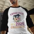 Proud Mom Of a 2024 Graduate Floral Flower Family Graduation Baseball Raglan Shirt