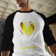 Proud Senior Mom Class Of 2026 Softball Graduation Heart Baseball Raglan Shirt