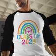 Rainbow Senior 2029 Shirt Class Of 2029 Cute Graduation Baseball Raglan Shirt