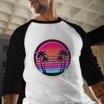 Retro 80s Synthwave Sunset & Palm Trees Retro Nostalgia 80s Baseball Raglan Shirt