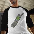 Retro Dumb Flip Phone Vintage 90s Y2K Tech Nostalgia Baseball Raglan Shirt