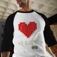 Retro Gamer 1 Life Pixel Heart – 8-Bit Gaming Nostalgia Baseball Raglan Shirt