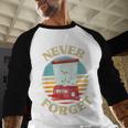 Retro Gaming Never Forget Nostalgia Vintage Baseball Raglan Shirt