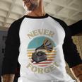 Retro Grammophone Never Forget Nostalgia Vintage Baseball Raglan Shirt