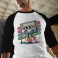 Retro Old Cassette Tape Cartoon With Walker Nostalgia Baseball Raglan Shirt