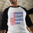 Retro Proud Coast Guard Dad Graduation Dad Usa Flag Outfit Baseball Raglan Shirt