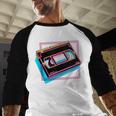 Retro VHS Vaporwave Video Cassette Nostalgia Geek Chic Baseball Raglan Shirt