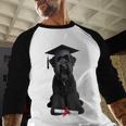 Russian Terrier Dog Graduation Cap Graduate Owner Grad Baseball Raglan Shirt