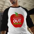 School Is Out Forever Graduation Humor Baseball Raglan Shirt