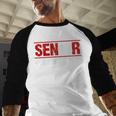 Senior 2018 Valedictorian School Colors Graduation Baseball Raglan Shirt