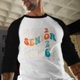 Senior 2026 Class Of 2026 Retro Groovy Graduation Grad Women Baseball Raglan Shirt