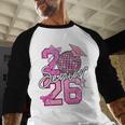 Senior 2026 Graduation Girls Coquette Pink Bow Class Of 2026 Premium Baseball Raglan Shirt