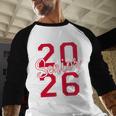 Senior 2026 Graduation Varsity Red Letters On The Back Baseball Raglan Shirt