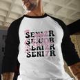 Senior 2027 Class Of 2027 Coquette Pink Bow Graduation 2027 Baseball Raglan Shirt