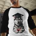 Siberian Husky Dog Graduation Cap Training School Graduate Men Women Kids Baseball Raglan Shirt