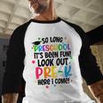 So Long Preschool Pre-K Here I Come Graduation Baseball Raglan Shirt