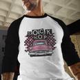 Sock Hop 50s Classic Car Nostalgia 1950s Greaser Baseball Raglan Shirt