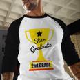 Star Graduate Second Grade Graduation Trophy Cup Baseball Raglan Shirt