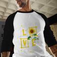 Sunflower Teach Love Inspire Cool Graduation Teacher School Baseball Raglan Shirt