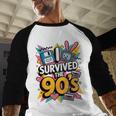 I Survived The 90s – Cute Retro Cartoon Nostalgia Baseball Raglan Shirt
