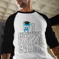 I Survived Fourth Grade Graduation Kids Owl Grad Baseball Raglan Shirt