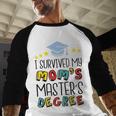 I Survived My Mom's Master's Degree Master Graduation Baseball Raglan Shirt