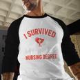 I Survived My Wife's Nursing Degree Rn Graduation Nurse Baseball Raglan Shirt