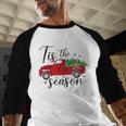 Tis The Season Holiday Nostalgia Red Truck Baseball Raglan Shirt
