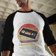 Tracking Adjustments Required Nostalgia VHS Retro Tape Baseball Raglan Shirt
