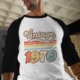 Vintage 1970 Birthday Retro Style 70's Born Nostalgia Outfit Baseball Raglan Shirt