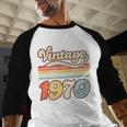 Vintage 1970 Birthday Retro Style 70's Born Nostalgia Outfit Premium Tri-Blend Baseball Raglan Shirt
