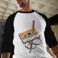 Vintage Cassette Tape And Pencil Nostalgia Party 70s 80s 90s Baseball Raglan Shirt