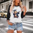 Capybara Graduation Dabbing Capy Wearing Graduate Gown Baseball Raglan Shirt
