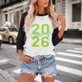 Class Of 2026 Graduation Varsity Lime Green Letters Baseball Raglan Shirt