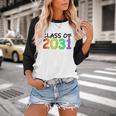 Class Of 2031 Pre-K -12th Grade Hand Prints Space Graduation Baseball Raglan Shirt