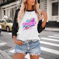 Cowabunga Retro 80s 90s Nostalgia Slang Neon Grunge Art Baseball Raglan Shirt