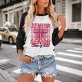 Graduate 2025 For Senior 2025 Graduation Coquette Pink Bow Baseball Raglan Shirt