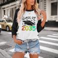Graduation Class Of 2035 Hand Prints Space Pre-K -12th Grade Baseball Raglan Shirt