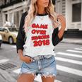 High School Graduation Tshirt Game Over Senior Class Of 2018 Baseball Raglan Shirt