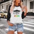 K -12th Grade Hand Prints Space Graduation Class Of 2034 Baseball Raglan Shirt
