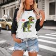 Kindergarten Grawrduate Dinosaur Graduation Cap Shirt Baseball Raglan Shirt