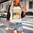 Im This Old Retro 80s 90s VHS Cassette Floppy Disk Nostalgia Baseball Raglan Shirt