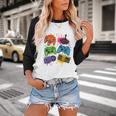 Retro Gamer Controller 80s 90s Video Game Arcade Nostalgia Baseball Raglan Shirt